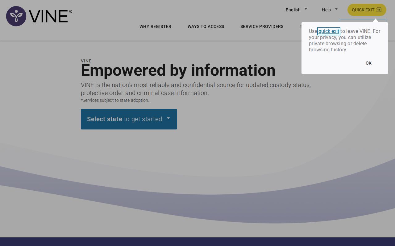 Mecklenburg County VINELink inmate custody search entry
