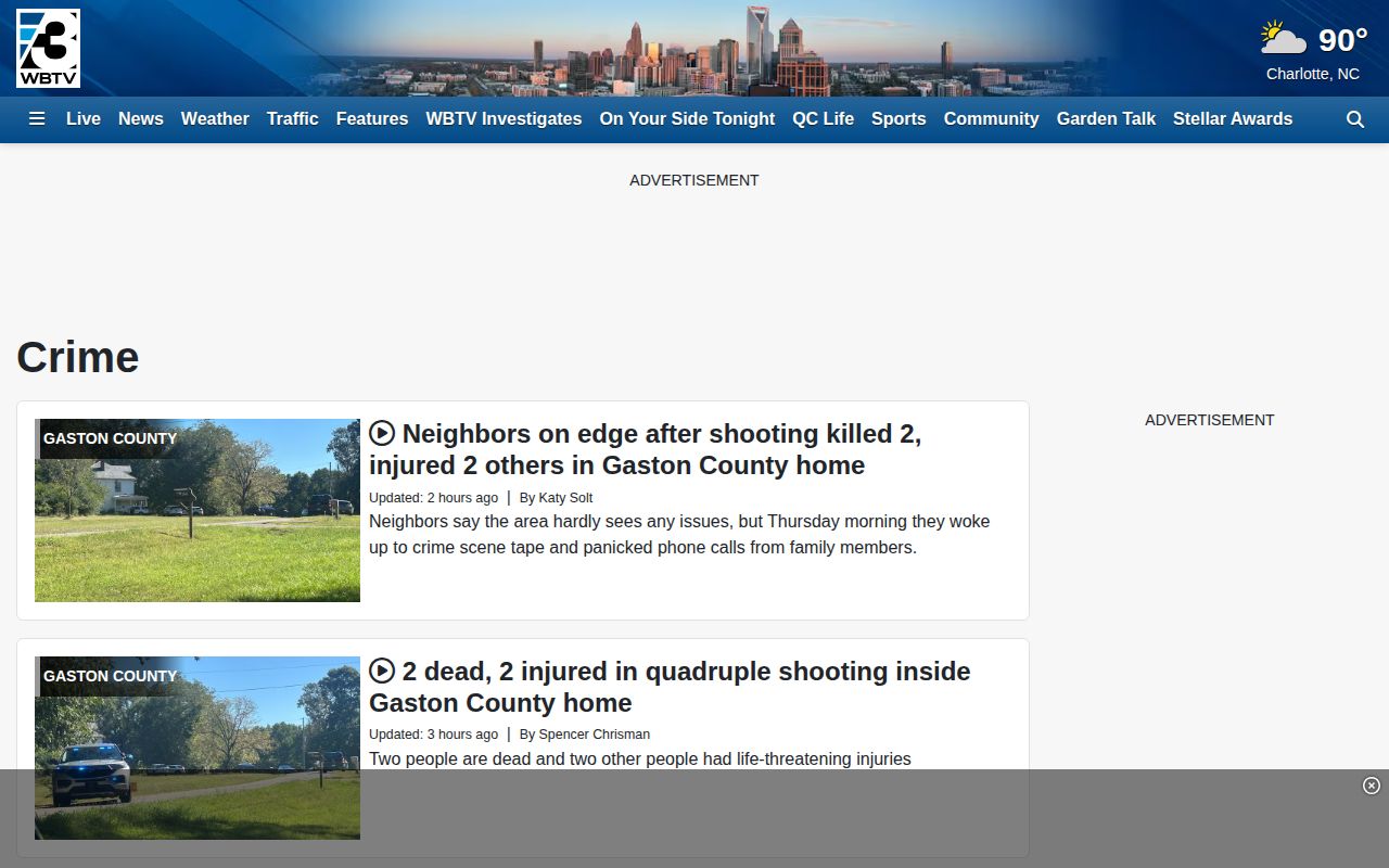 Mecklenburg County WBTV selective arrest and crime news coverage